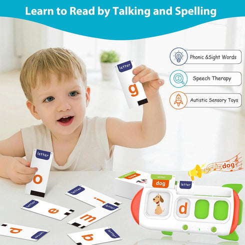 Spelling & Talking Flash Cards for Toddlers Age 3-8, Sensory Toys for Kids with Autism, Montessori Learning Gifts