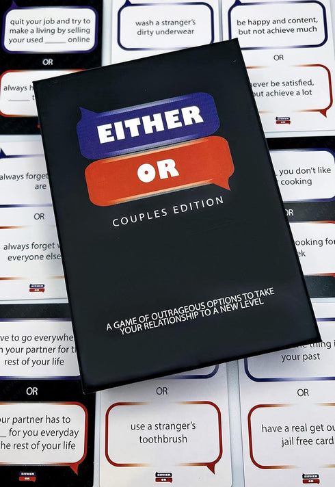 Either Or Couples Card Game - Outrageous Options for Date Night, Valentine's Day, Dinner, Anniversaries, Road Trips &
