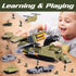 Sets 9 4-7 XDUOYJOY Military Tank Toy with Launchable Missiles, Army Toys with Vehicles, Helicopter Trucks Army Men