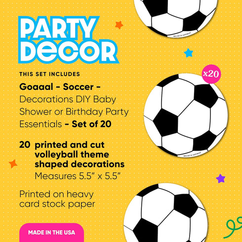 GOAAAL! - Big Dot of Happiness Soccer Decorations, Set of 20 for DIY Baby Shower or Birthday Large Party Essentials
