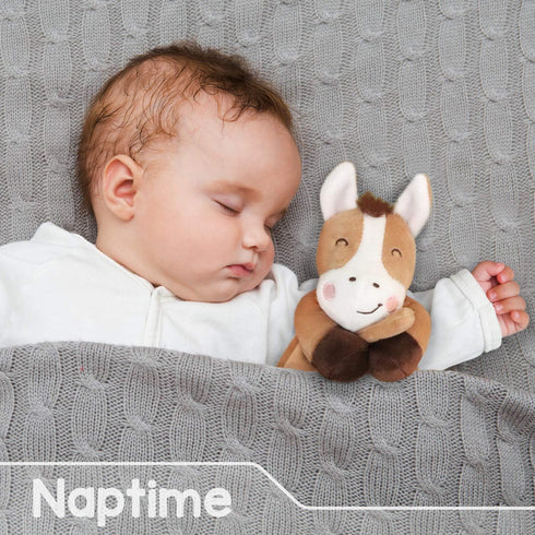 Horse Lovey Baby Security Blanket - Pony Plush Animal Blankie 13x13 Inches (Brown)