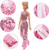 15 Pieces 11.5 Inch Girl Dolls Fashion Pack 6 Set Doll Clothes with Chic Suits, Party Gown, Shoes & Accessories