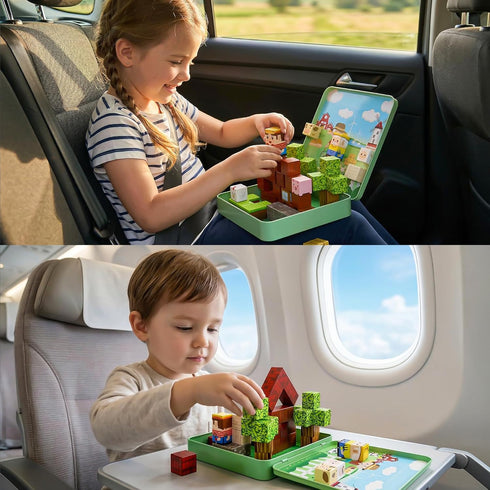Blocks,49PCS 3+,Sensory Magnetic Magnetic Cubes Portable Magnetic Building Blocks with Metal Storage Box, Travel Toys
