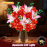 Set CUBIMANA Rose Flower Bouquet Building with LED - Red Rose Botanical Collection Kit for Adults Women