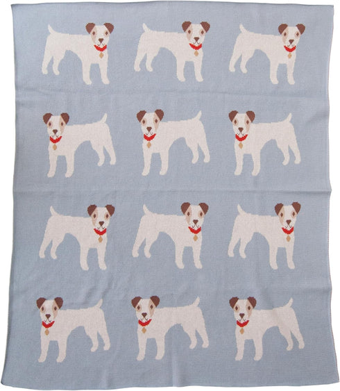 40" 32" Creative Co-Op Cotton Knit Baby Blanket with Terrior Dogs, L x W