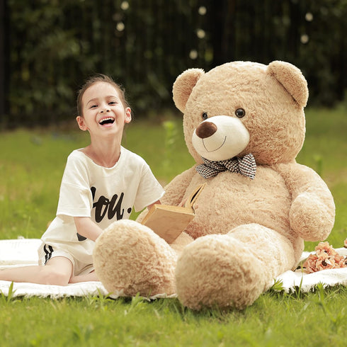 Poutmac 47 inch Giant Teddy Bear Stuffed Animal, Brown Big Plush Teddy Bear for Valentine's Gift