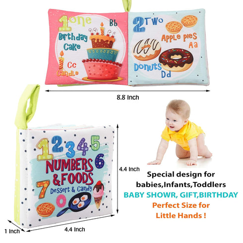 Baby Books Toys Gifts, Touch and Feel Cloth Crinkle Books for Babies, Early Learning Toys, 4 PCS