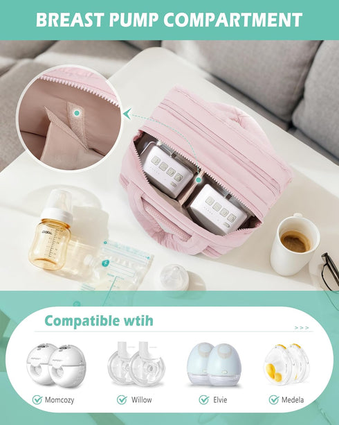 Momcozy Wearable Breast Pump Bag Compatible with and Eufy, Portable Pumping Bag with Cooler Compartment, Breast Pump