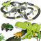 TUMAMA Dinosaur Toys Race Track, 281 Pcs Dinosaur Train Set for Kids 3-5 5-7, Flexible Tracks with 4 Dinosaurs, 2