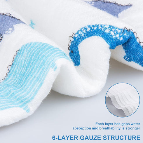 REMASS 6-Layer 25x51inches 0-4 Muslin Hooded Towel Made from Organic Cotton Cotton Bath Towel, Soft Bath Towels