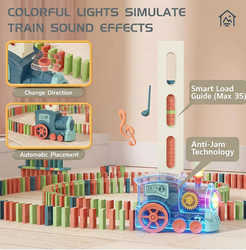 3+ 4-6 Summer 5 6 4-8 PREPHY Domino Train Toys Kids Games - Automatic Stacking Creative Game Year Old - Stem Montessori