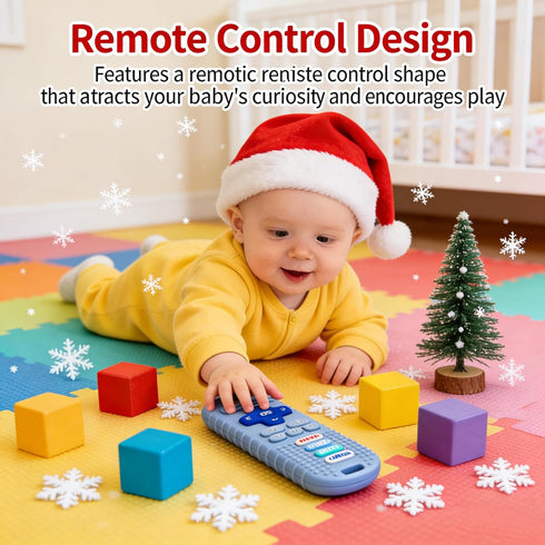 3 Pack 6-12 Remote Control Shape Silicone Teethers for Babies Chew Toys, Teething Toys for Infant Toddlers,Baby Remote