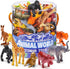 60 Piece Mini Zoo Animal Toy with Gift Box, Realistic Plastic Animal Figures for Sensory Bins, Birthday Gifts