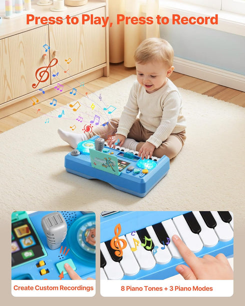 Playset 1-3, 133 6+ VEVOR Baby DJ for Toddlers Educational Musical Table Toys with Sound Sources, Recording and LED DJ