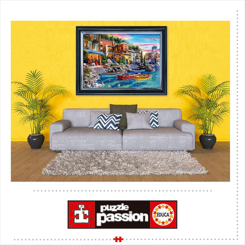 Educa Sunset in Como - 3000 Piece Jigsaw Puzzle with Glue Included, 47.25" x 33.5"