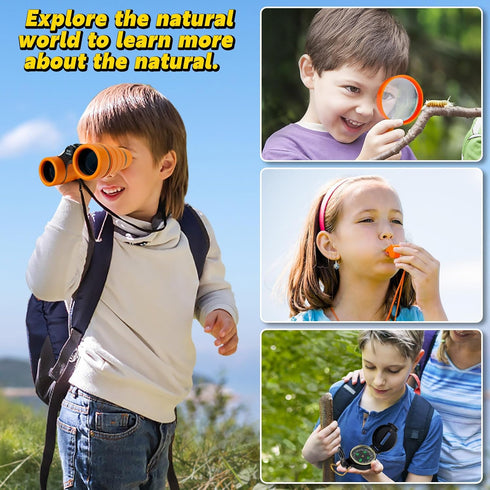 ESSENSON Summer 4-8 Kids Explorer Kit - Adventure Kit for Kids, Outdoor Explorer Kit with Binoculars, Outdoor Toys