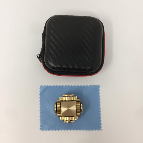 Pure Brass Cube Gears Linkage Fidget Spinner Toys, Ideal Gift for ADHD/ADD/Autism to Relieve Stress & Promote Focus