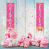 Sumind Princess Birthday Pink Decorations, Royal Door Banner Photo Backdrop for Girl Women Theme Party Baby Shower