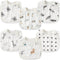 Zainpe 6Pcs Snap Muslin Cotton Baby Bibs, Adjustable Burp Cloths for Toddlers, Soft Drool Bibs