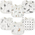 Zainpe 6Pcs Snap Muslin Cotton Baby Bibs, Adjustable Burp Cloths for Toddlers, Soft Drool Bibs