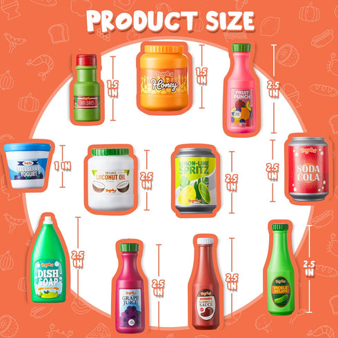 JOYIN 30Pcs Play Food Grocery Cans, Play Kitchen Accessories for Kids Gifts & Indoor Toys