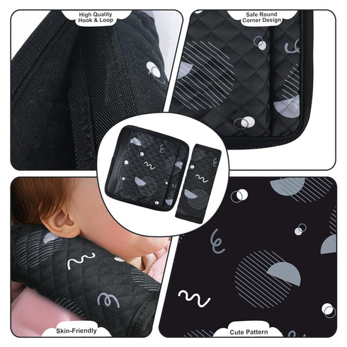 INFANZIA Car Seat Strap Covers for Infants Babies, Soft Carseat Shoulder Pads for Kids, Double-Sided Use Seatbelt