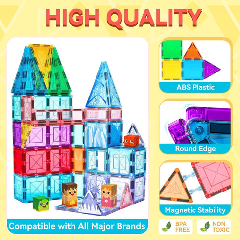 Set 3-5 4-8, 8 VigorFun Magnetic Tiles Building Toys for Kids Ages STEM Construction Kit with Magnetic Blocks