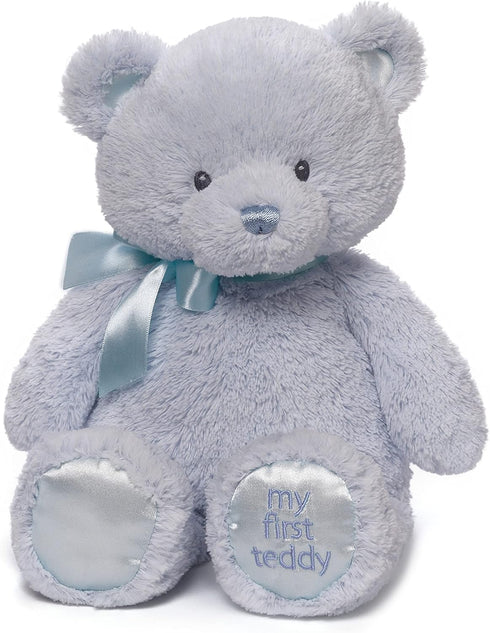 GUND Baby's First Teddy Bear, Ultra Soft Plush Toy for Babies and Newborns, Blue, 15” Size