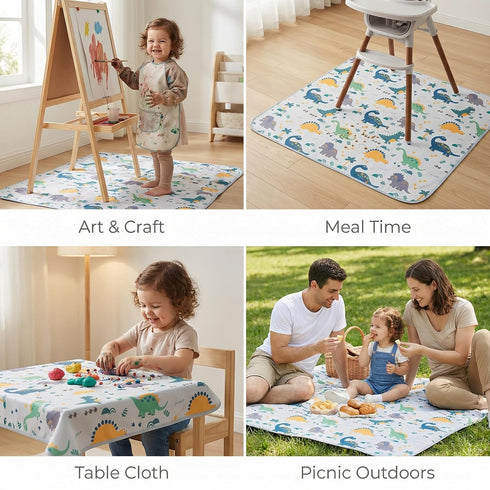 51" Splat Floor Mat for Under High Chair/Arts/Crafts by CLCROBD, Waterproof Anti-Slip Food Splash Spill Mess Mat