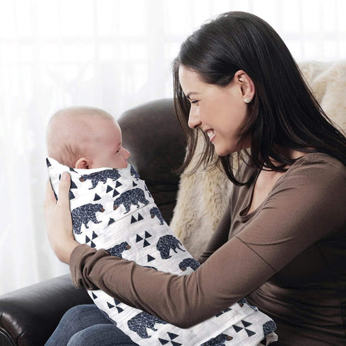 47" 47" Cute Organic Cotton Muslin Swaddle Blankets Premium Receiving Blanket for Boys & Girls x Baby Bear Blanket