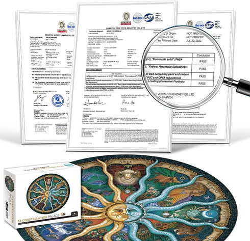 1000 Pieces Zodiac Jigsaw Puzzles for Adults Kids - Round Puzzle Game Toys Gift, Zodiac Horoscope