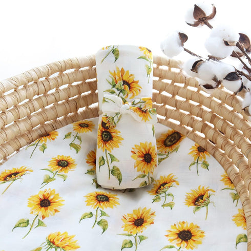 LifeTree Baby Muslin Swaddle Blankets for Boys & Girls, Newborn Set with Matching Headband Bow, 47 x 47 inches,
