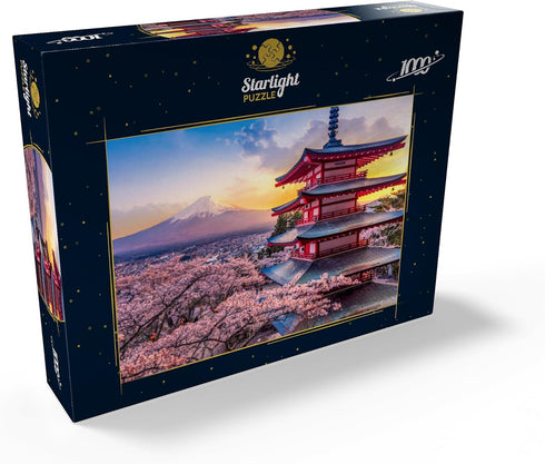 MyPuzzle Beautiful View of Mount Fuji and Chureito Pagoda at Sunset - Premium 1000 Piece Puzzle
