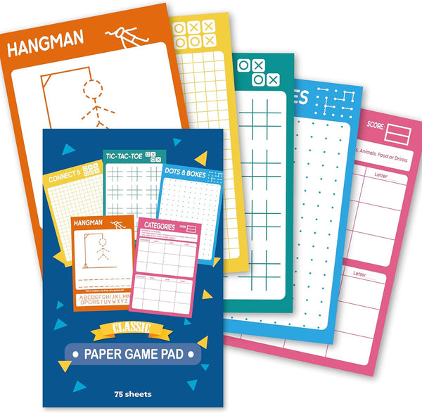 5 Portable Travel Game Activities Pad - On The Go Plane Trip - 6 x 9-inches (75 Sheets)