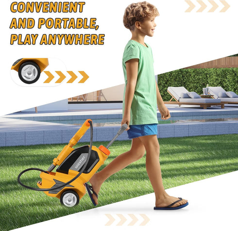 Kids Clean Car Washer Toys with Scraper, Sponge, and Towel - Pretend Play Car Wash Gun for Boys and Girls Gift