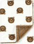 Hudson Baby Unisex Baby Plush Blanket with Furry Binding and Back, Brown