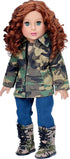 Military Style 18 Inch Doll Clothes - 4 Piece Outfit with Camouflage Jacket, T-Shirt, Jeans and Boots (Dolls Not