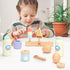 12-Piece Set 3+ Pillowhale Wooden Dairy & Ice Cream Play Food Pretend Fridge Food Accessories w/ Milk Bottles Yogurt