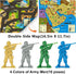 100 Pcs Army Men Toys for Boys with Map in Bucket, World War II WW2 Military Toy Soldier Action Figures Battlefield Playset and Accessories