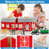 3+ Playset YEEBAY Farm Animals Toys for Year Old Kids Toddlers Girls Boys, Large Wooden Barn with Animal Play Figures
