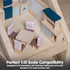 Set PlanToys Wooden Dining Room | Montessori Dollhouse Furniture with Table, Chairs, Cupboard and Shelf | Imaginative