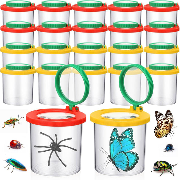 24 Pcs Bug Jar Viewer Magnifying Insect Box, Bulk Insect Container Cage for Kids, Educational Tool for Nature