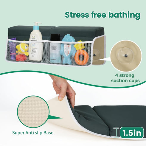 Elbow Set, Elbow Comfortable Baby Bath Kneeler and Rest Pad Thick Memory Foam Bath Kneeling Pad with Support, Baby