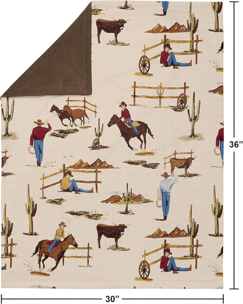 Country Sweet Jojo Designs Tan Brown Western Cowboy Boy Soft Baby Blanket Receiving Security Stroller Swaddle