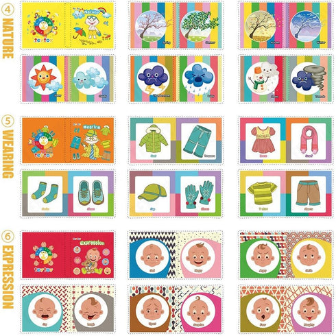 teytoy My First Soft Book, 6 PCS Nontoxic Fabric Baby Cloth Books, Early Education Toys for Toddler