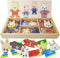 Wooden Bunny Family Dress-up Puzzle Box for Toddlers (72pcs) - Change Clothes Puzzle Games for Kids Ages 3+