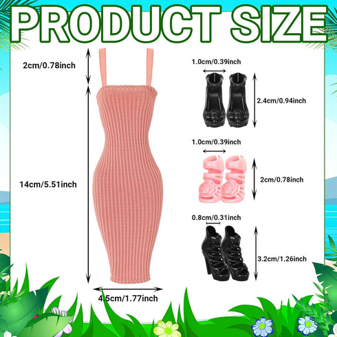 8 11.5 Inch Summer UPINS Pcs Doll Clothes for Doll - Dress, Shoes & Regular Outfit - Girl Birthday Gift