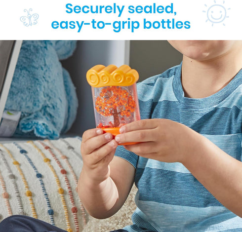 hand2mind Changing Seasons Sensory Tubes, Quiet Fidget Toys for Kids 3-5, Calming Weather Science Toys for Preschool