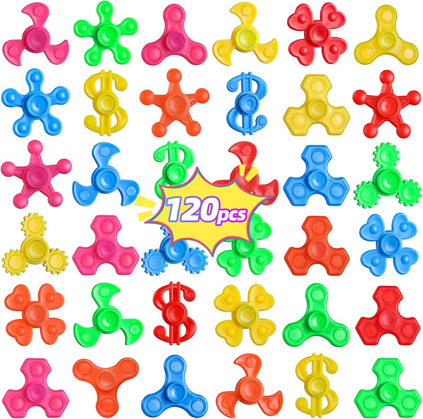 120pcs Mini Fidget Spinner Bulk, Stress Relief Sensory Fidget Toys Kids with
