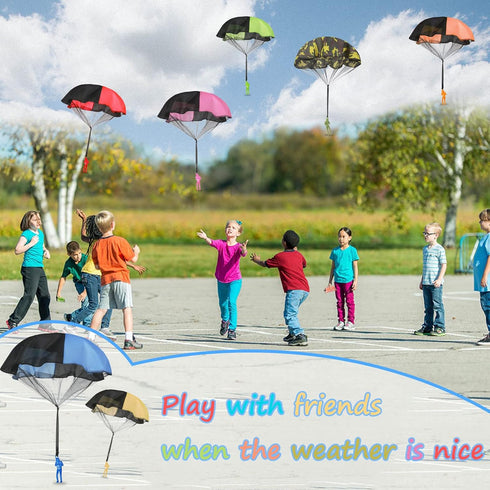 Army Parachute Toys for Kids, Tangle Free Flying Toys for Ages 4-8, Boys Party Favors